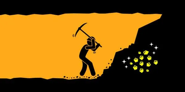 Person digging for gold